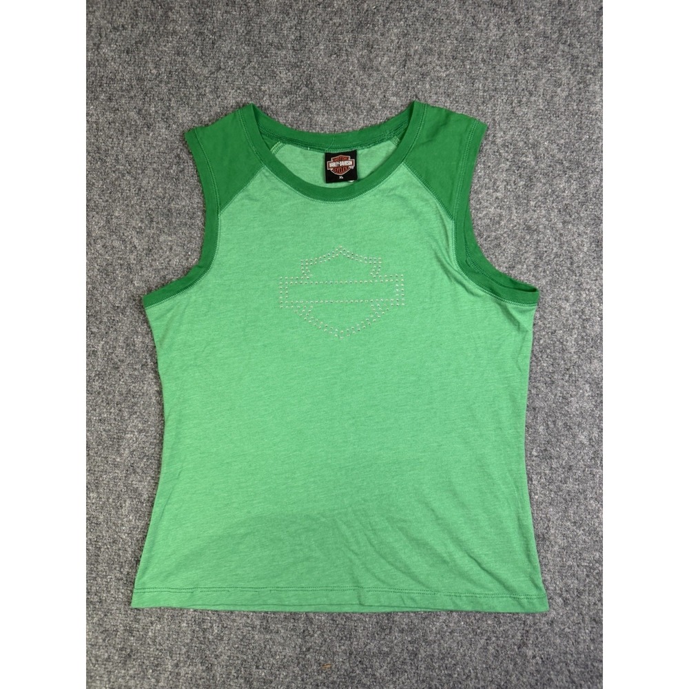 Harley-Davidson Green Sleeveless Tank Top